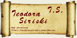 Teodora Siriški vizit kartica